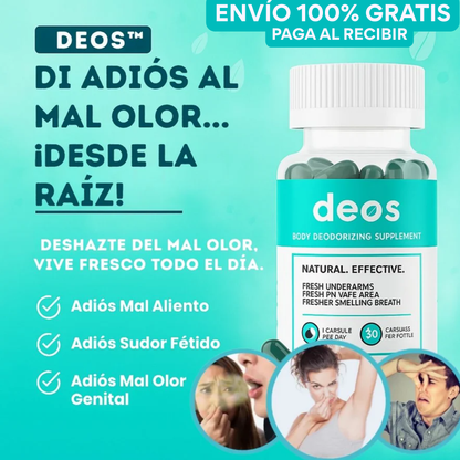 DEOS™ - 30 Cápsulas Naturales - Frescura interior y confianza todo el día
